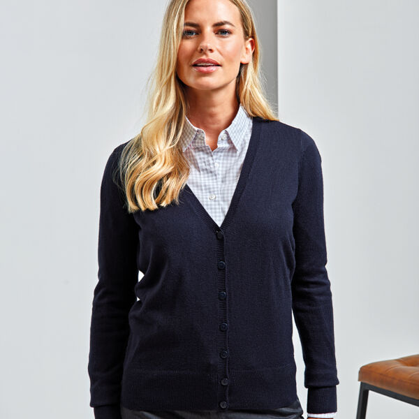 Premier Ladies Essential Acrylic V Neck Cardigan Thumbnail