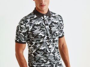 Men's camo piqué polo