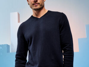 Men's cotton blend v-neck sweater
