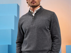 Men's cotton blend ¼ zip sweater