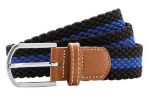 Two-colour stripe braid stretch belt