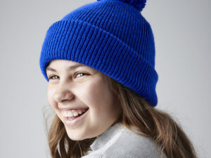 Junior reflective bobble beanie
