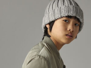 Infant/junior fur pom pom chunky beanie