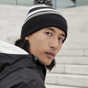 Striped fan beanie