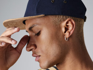 Suede peak 5-panel cap