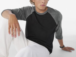 Unisex triblend ¾ sleeve baseball t-shirt