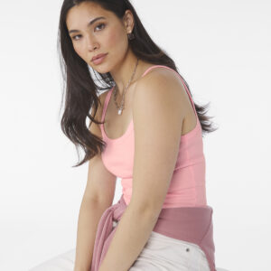 Women’s micro rib spaghetti strap tank