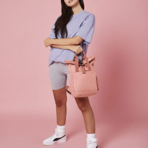 Recycled mini twin handle roll-top backpack