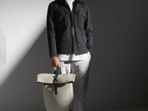 Matte PU rolltop backpack