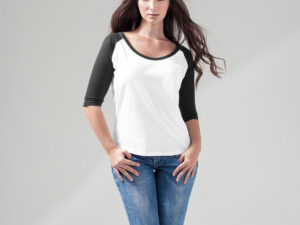 Women's ¾ contrast raglan tee
