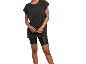 Women's acid washed extended shoulder tee