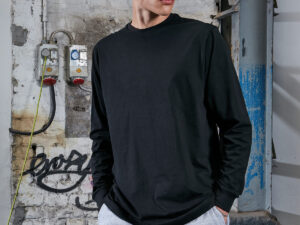 Organic long sleeve with cuff rib