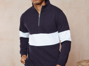 Panelled ¼ zip