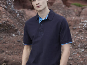 Contrast piqué polo shirt