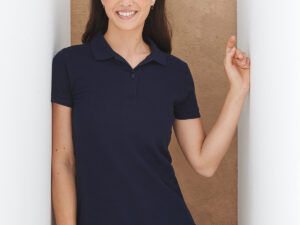 Women's micro-fine piqué polo shirt