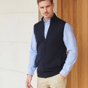 Sleeveless zip-through jumper