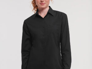 Women's long sleeve polycotton easycare poplin shirt