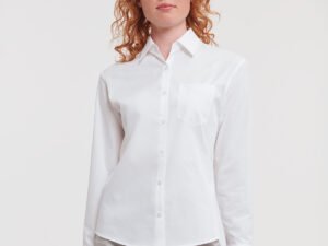 Women's long sleeve 100% cotton poplin shirt