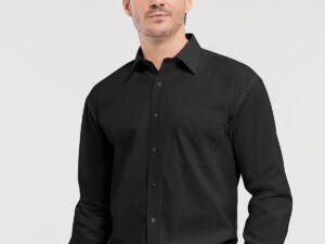 Long sleeve pure cotton easycare poplin shirt