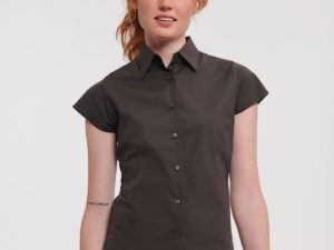 Women's short sleeve easycare fitted stretch shirt