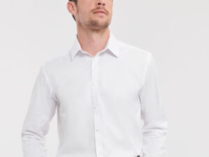 Long sleeve herringbone shirt