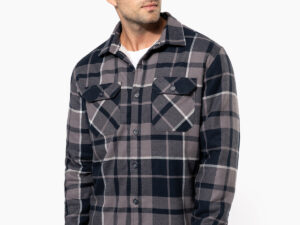 Sherpa-lined checked shirt jacket