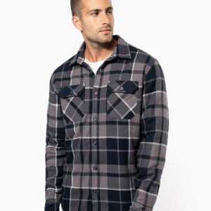 Sherpa-lined checked shirt jacket