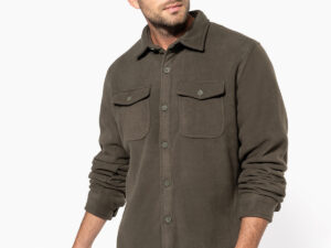 Sherpa-lined fleece overshirt