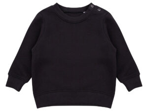 Crew neck sweatshirt with shoulder poppers