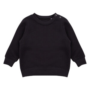 Crew neck sweatshirt with shoulder poppers