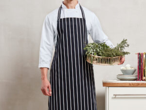 Striped bib apron