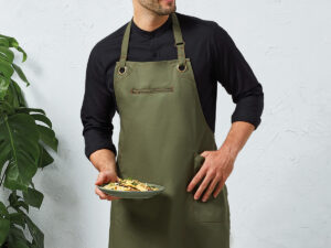 ‘Barley’ Contrast Stitch Bib Apron