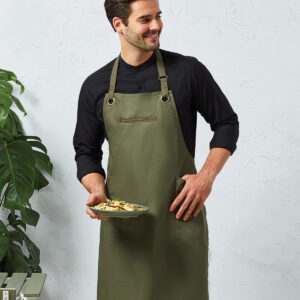 ‘Barley’ Contrast Stitch Bib Apron