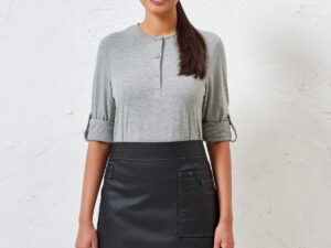 Division waxed-look denim waist apron