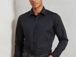 Poplin fitted long sleeve shirt