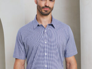 Microcheck (Gingham) short sleeve cotton shirt