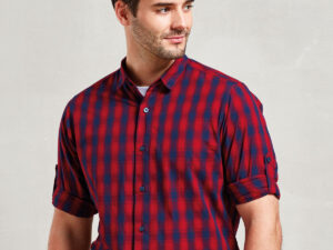 Mulligan check cotton long sleeve shirt