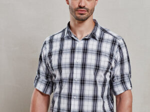 Ginmill check cotton long sleeve shirt