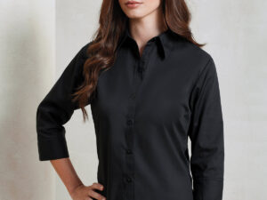 Women's ¾ sleeve poplin blouse