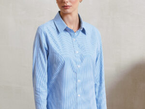 Women's Microcheck (Gingham) long sleeve cotton shirt