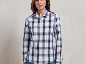 Women's Ginmill check cotton long sleeve shirt