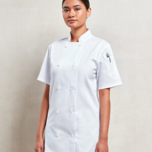 Women's short sleeve chef's jacket