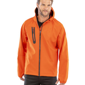 3-layer recycled printable casual hooded softshell