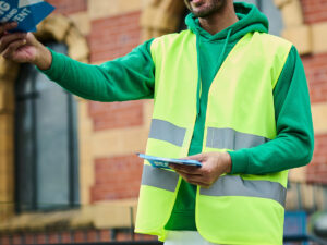 Pro hi-vis two-band easy print vest