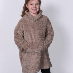 The kids Ribbon teddy bear fabric hoodie