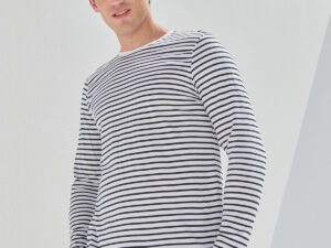 Unisex long-sleeved striped T