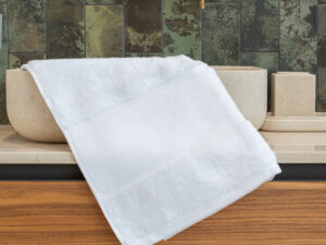 Organic hand towel with printable border