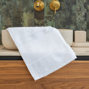 Organic hand towel with printable border