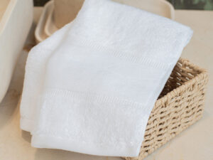 Organic guest towel with printable border
