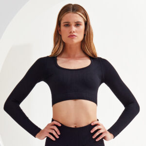Women’s TriDri® ribbed seamless '3D Fit' crop top